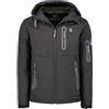 Geographical Norway Taxillus Men - Softshell Uomo Impermeabile Con Cappuccio - Abbigliamento Giacca Vento Tattica Outdoor - Escursionismo - Trekking Autunno Invernale Primavera (Nero S)