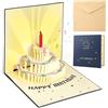 GeeRic 3D Pop Up Biglietto Auguri Compleanno, GeeRic Musica & LED Biglietto d'auguri Torta di Compleanno Biglietto d'auguri con Busta Musica Buon Compleanno Biglietto Auguri per Amici Amanti Genitori Bambini