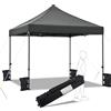 Yaheetech Gazebo 3x3 M Pieghevole Giardino Impermeabile Tendone da Sole Ombreggiante Terrazzo Esterno Richiudibile in Acciaio Robusto Telescopico da 227 a 245 cm con Borsa a Ruote Grigio Scuro