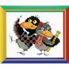 Riolis Set Punto Croce, Motif: Due Corvi Disegno a Punto Croce per Grandi e piccini, Multicolore, Colore