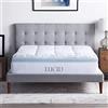 LUCID Coprimaterasso in gel memory foam e alternativa al piumino, da 10,2 cm, tre topper in uno, per letto matrimoniale, blu