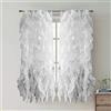 Sweet Home Collection Confezione da 2 tende verticali a cascata in voile velato, 160 x 127 cm, argento