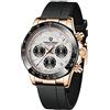 RollsTimi Pagani Design 1644 Orologio cronografo classico da uomo Giappone VK63 Movimento Panda Quadrante Lunetta in Ceramica Acciaio Inox Uomo Moda Sport Impermeabile Orologio al Quarzo, Oro-1664, Cinturino