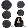 PH PandaHall 5pz 5 Taglie Borsa in Pelle PU Nera Bottom Shaper, Fondo Tondo per Borsa all'Uncinetto con Fori, Imbottitura Base per Cuscino per Borsa A Maglia per Borse A Tracolla per Borse A Mano