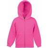 Fruit of the Loom - Felpa Aperta con Cappuccio - Bambino (5-6 Anni) (Fucsia)