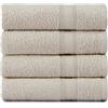 Tuiste Set di Asciugamani Beige, Super Assorbenti, Asciugamani Mani, Perfezionare per Hotel & Spa - Massima Morbidezza, 100% Cotone, 4 Pezzi Asciugamani Bagno Viso (50x90cm)