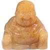 Lovionus89 Scultura in pietra di cristallo intagliata a mano Maitreya Buddismo, statuetta del Buddha felice che ride da 1,5 pollici decorazione per la casa, Giada gialla