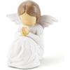JINGIHE Angelo Custode Statuetta, Resina Angeli Statuette in Preghiera Per La Famiglia, Intagliato a Mano, Presepe Natalizio Soprammobile, Regalo di Ringraziamento