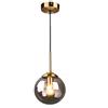 LFsem Industriale Retro Lampada da soffitto Palla di vetro Lampada a sospensione Apparecchio Raccordi in ottone Plafoniera per soggiorno Sala da pranzo Camera da letto Cucina Bar (Singolo, Grigio)
