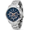 Maserati Orologio uomo cronografo Successo in acciaio 44 mm quadrante blu notte