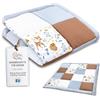 Totsy Baby Tappeto Neonato 120 x 120 cm imbottito per Gattonamento - Coperta Gioco pieghevole e lavabile a 30 gradi per Cameretta Salotto Box & viaggio - certificato Oeko-Tex Cervo patchwork