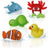 alldoro Aquanauts 60326 - Set di 5 giocattoli per vasca da bagno, in poliestere, 10-12 cm, multicolore