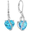 YL Orecchini Cuore in argento 925 conI love you forever Orecchini da donna in pietra portafortuna di marzo acquamarina