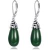 POPLYKE Orecchini in argento Sterling con giada, pendenti a goccia con filigrana, a monachella, gioielli con gemme per donna