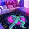 HOLAVIDA Tappeto Astronauta Luce Nera per Bambini, Grande Tappeto Fluorescente UV, Luminosa Antiscivolo, Decorazione Spaziale che Brilla al Buio per Giochi, Camera, Soggiorno 180x120cm