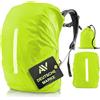 AVANA Parapioggia per zaini con strisce riflettenti (10 - 70 l), impermeabile, per la scuola, riflettente, verde neon