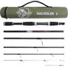 RIGGED & READY TRAVEL FISHING Rigged and Ready Smuggler 6 Canna da pesca da viaggio e valigia Canna compatta di media lunghezza 215 cm con 2 punte per spinning e pesca in generale, per pesci fino a 10 libbre (5 kg)
