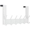 WEBI Appendiabiti da Porta,Acciaio Inox Attaccapanni da Porta,Gancio Porta,Appendino da Porta con 6 Ganci,4.5cm,Bianco