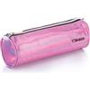 Favorit Busta Glossy porta Trucco con cerniera, versatile, adatta per la scuola, in casa, in ufficio colore Rosa, ideale da borsetta , formato 22 cm x 7.5 cm