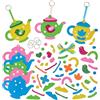 Baker Ross FX951 Kit misto di portachiavi e sacchetti per teiere - Confezione da 8, kit di artigianato per portachiavi per bambini