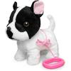 YH YUHUNG Camminare Bulldog francese cucciolo di peluche al piombo elettronico cucciolo di animale domestico giocattolo interattivo per bambini (nero/bianco)