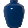DRW Vaso da tavolo in metallo smaltato in blu 21x21x28 cm