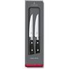 Victorinox Grand Maître, set di coltelli professionali da bistecca, 2 pezzi, lama extra-affilata, affilatura diritta, 12 cm, acciaio inossidabile, nero