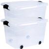 Siena Home Set di 2 contenitori Anzio con ruote da 20 l