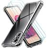 iVoler Cover per Xiaomi Redmi Note 10S / Poco M5s / Redmi Note 10 4G, Antiurto Custodia con Paraurti in TPU Morbido e 3 Pezzi Pellicola Vetro Temperato, Sottile Trasparente Silicone Protettiva Case