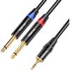 Tisino Cavo Jack 3,5 a Jack 6,3, Cavo Audio Jack 3,5 mm a Doppio 6,35mm Cavo Jack Mono Cavo Aux per Smartphone Tablet PC Cuffie Altoparlante Amplificatore Mixer Audio Lettore DVD etc. - 1M