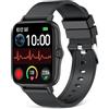 EGQINR Smartwatch da uomo con chiamate Bluetooth,touch screen HD da 1,7 pollici aggiornato con frequenza cardiaca, pressione sanguigna, ossigeno nel sangue monitoraggio compatibile con iPhone Android