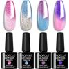 Croitout Smalti Semipermanenti Per Unghie,Smalto Termico, Camaleonte,UV LED Lamp Nail Art