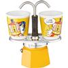 Bialetti Mini Express Colore Giallo, Caffettiera + 2 Bicchierini