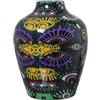DRW Vaso da tavolo in metallo smaltato con Occhi in multicolore 21x21x28 cm