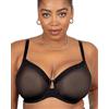 Curvy Couture Sheer Mesh Full-Coverage Unlined Underwire-Bra Reggiseno Altamente Coprente, Trasparente, Corteccia, 5F Donna