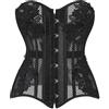 WEITING Costumi Shapwear traspiranti da donna Nero Sexy Corsetto in rete trasparente Scava fuori il corsetto Bustino con perizoma-Nero-S
