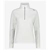 Cmp Woman Sweat Micropile 1/2 Zip Lavorazione Wafer Bianco Donna