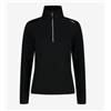 Cmp Woman Sweat Micropile 1/2 Zip Lavorazione Wafer Nero Donna