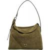 Pinko, LEAF HOBO CLASSIC SUEDE Donna, V62Q_VERDE ABETE-ANTIQUE GOLD, One size
