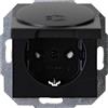 Kopp Athenis 940150089 - Presa a contatto di protezione con coperchio, 16 A, 250 V, IP20, colore: Nero opaco