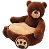 Flowish - Divano per bambini, con orso di peluche, comodo divano a forma di animale, per la casa, per bambini, ideale come poltrone per bambini, ideale per accompagnare (simpatico orso marrone scuro)