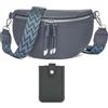 Atgbiem Marsupio Donna Elegante Pelle Borsa Tracolla Donna Piccola Borsetta Blu Con Slot Per Carte Di Credito