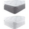Aspire Beds Materasso a 2 strati con imbottitura naturale ecologica e superficie trapuntata AC Aspire-Cool Touch, con 1000 molle insacchettate, bordo bianco, per letto singolo piccolo (70 x 180 cm)