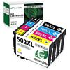 Greenjob 502XL Cartucce d'inchiostro Sostituzione per Epson 502 XL compatibili per Expression Home XP-5105 XP-5100 XP-5150, WorkForce WF-2860 WF-2865 WF-2880 WF-2885 WF-2860DWF WF-2865DWF (4 Pack)
