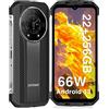 DOOGEE S110 Rugged Smartphone, 22GB RAM+256GB ROM, 10800mAh, 66W Ricarica Rapida, Android 13 Telefono Indistruttibile, 6,6 FHD+ 120Hz 50MP Fotocamera Smartphone Rugged OTG/GPS/NFC/ IP68/ IP69K