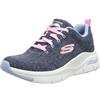 Skechers Arch Fit Comfy Wave, Scarpe sportive Donna, Slate Knit Pink Trim, 43 EU