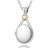 VICKWOOD H2O Improvvisamente sirena con medaglione placcato in platino con 5A zirconi h2o Amuleto personalizzato per immagini Regalo per donne per compleanno (5A Silber_Gelb)