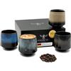 Pheniox Set di tazze da cappuccino Infinity | 4 x 220 ml - tazze in porcellana di alta qualità | set di tazze da caffè - senza manico | regalo in design moderno - lavabile in lavastoviglie | tè
