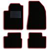 QUEMAR Kit Tappetini Auto compatibili con Alfa Romeo GIULIETTA dal 2016/ Set Tappeti in Moquette e Gomma su Misura (2 Anteriori+2 Posteriori)/Ricami e Colori Personalizzati (Bordo Rosso, 0 Ricami)