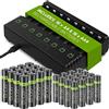 Venom Batterie ricaricabili con dock di ricarica - Include 16 x AA (1200mAh) e 16 x AAA (800mAh)